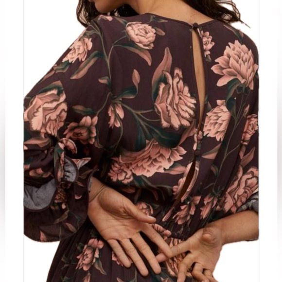 Johanna Ortiz x H&M Floral Maxi Dress with Ruffled Statement Sleeves Brown XS - Picture 5 of 14